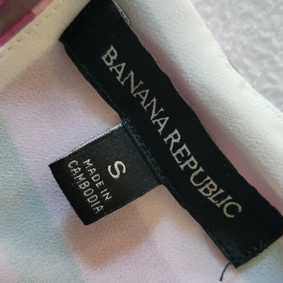 Banana Republic Women's Striped Sleeveless Raceback Top - Pink and Black Size S - Picture 9 of 10